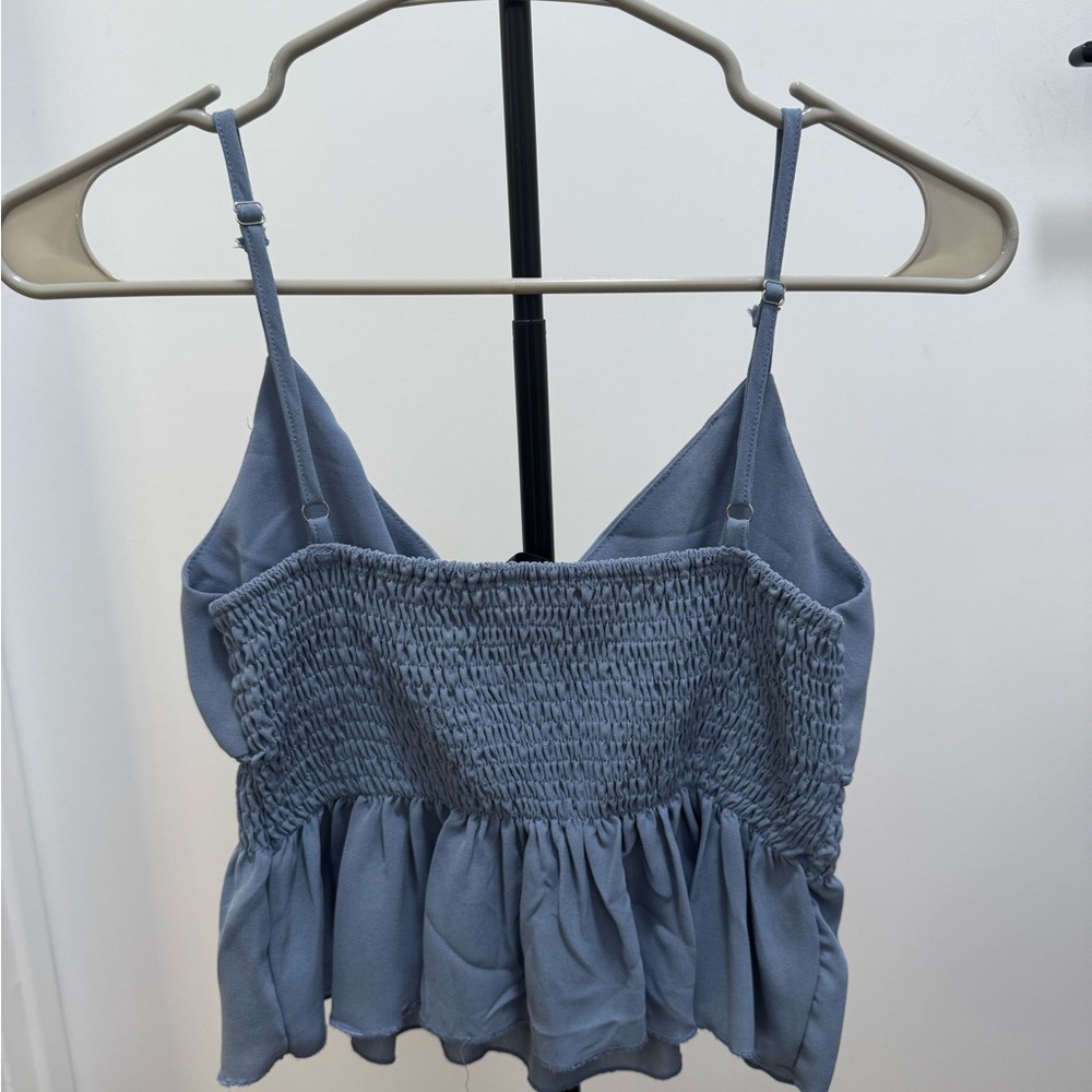 Blue Ruffle Tank - Picture 2 of 3